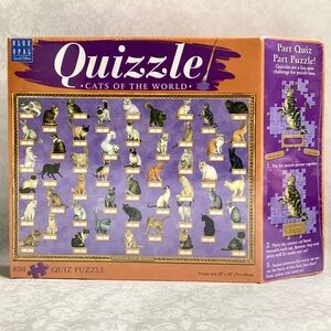Quizzle  Blue Opal   Cats of the World,  Quiz Puzzle  850 pc.  new